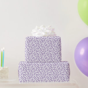 100th Purple/White Random Number Pattern Small Wrapping Paper