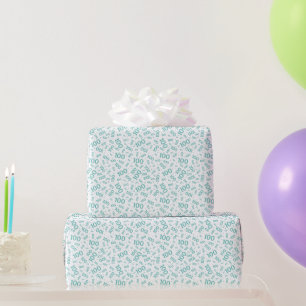 100th Tesl/White Random Number Pattern Small Wrapping Paper