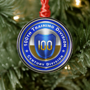 100th Training Division Christmas  Metal Ornament