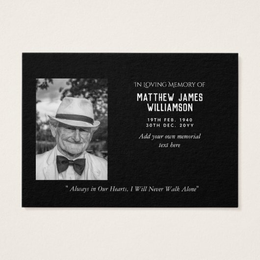 100x FOOTPRINTS in SAND Memorial Prayer PHOTO CARD (Back)