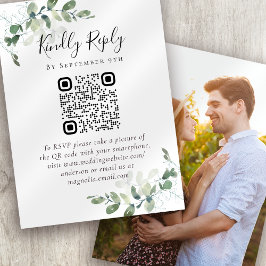 100x Wedding Website QR Code Photo Eucalyptus RSVP