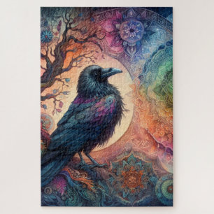 1014 Pieces Crow Tree of Life Mandala Pagan Jigsaw Puzzle