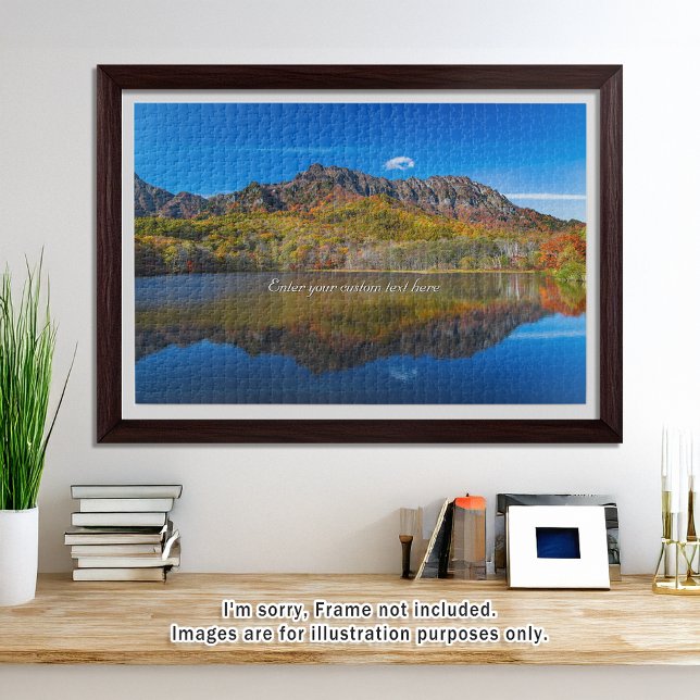 [1014] Togakushi Mountains – Autumn Reflections Jigsaw Puzzle (An image of a puzzle displayed in a bright and open room. // 明るく風通しの良い部屋を飾ったときのイメージ)