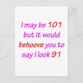 101 Behoove You Postcard