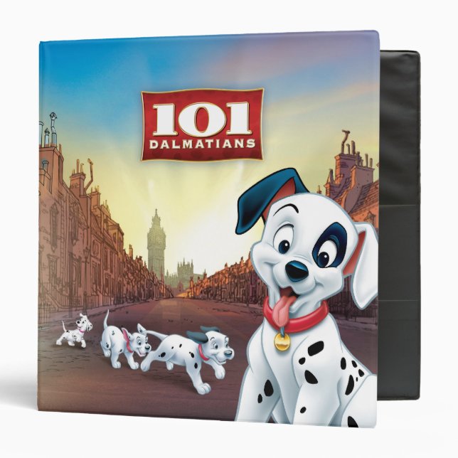 101 Dalmatian Patches Wagging his Tail 3 Ring Binder (Front/Inside)