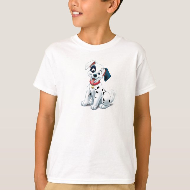 101 Dalmatian Patches Wagging his Tail Disney T-Shirt (Front)