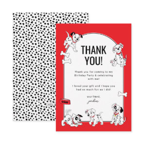 101 Dalmatians Puppy Birthday Thank You Design Card