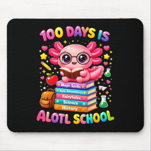 101 days of school axolotl cute kids teacher party mouse pad