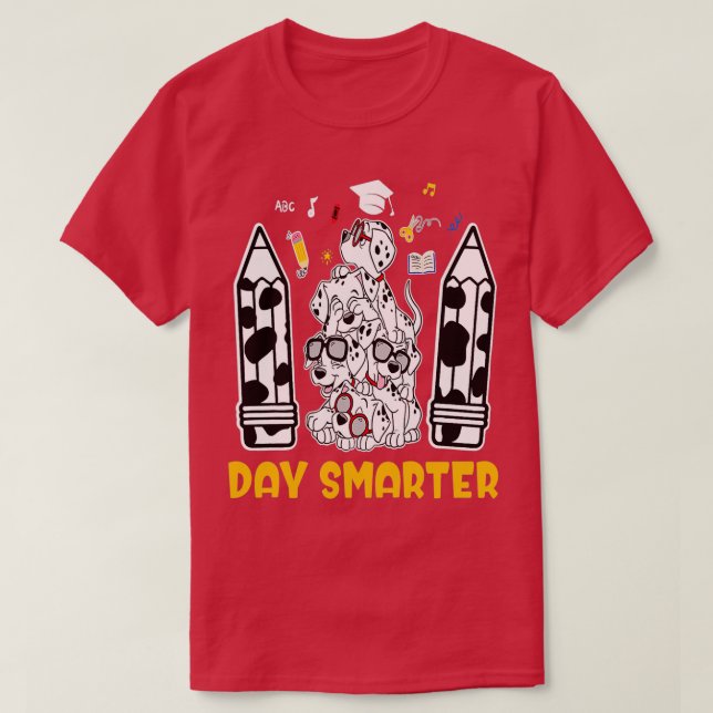 101 Days Of School Dalmatian Dog 100 Days Of Kinde T-Shirt (Design Front)