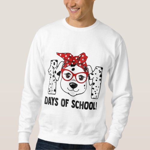 101 Days of School Dalmatian Dog Teachers Kids Gif Sweatshirt