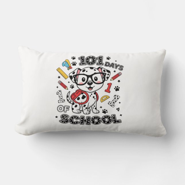 101 Days of School Dalmatian  Lumbar Pillow (Front)