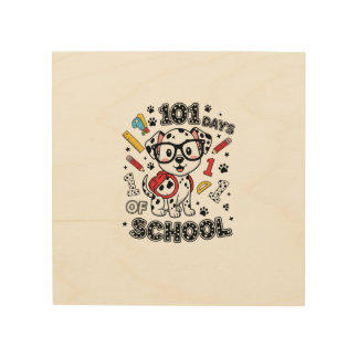 101 Days of School Dalmatian Wood Wall Art