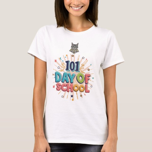 101 Days Of School Dalmatic cat T-Shirt (Front)