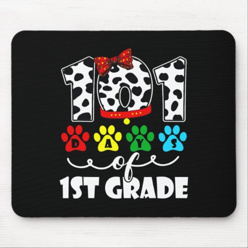 101 Days School 1st Grade Dog 100 Days Smarter Stu Mouse Pad