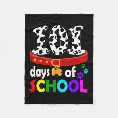 101 Days School Cute Dog 100 Days Smarter Student  Fleece Blanket