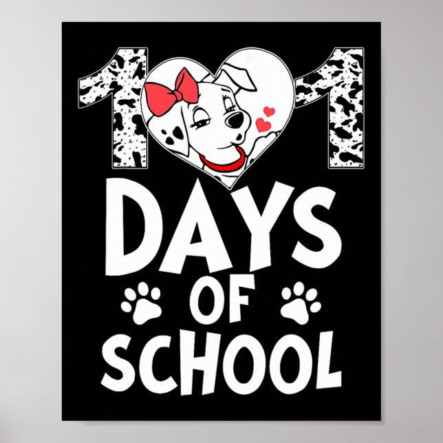 101 Days School Cute Dog Happy 100 Days Teacher St Poster (Front)