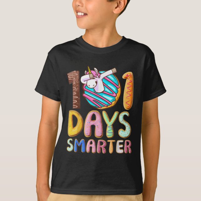 101 Days Smarter 101st Day School Dabbing Unicorn  T-Shirt (Front)