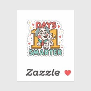 101 Days Smarter Dalmatian Dog Sticker