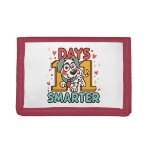 101 Days Smarter Dalmatian Dog Tri-fold Wallet