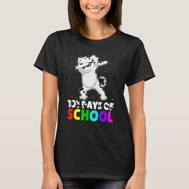 101 Days Smarter Dog Lover School Teachers Student T-Shirt (Front)