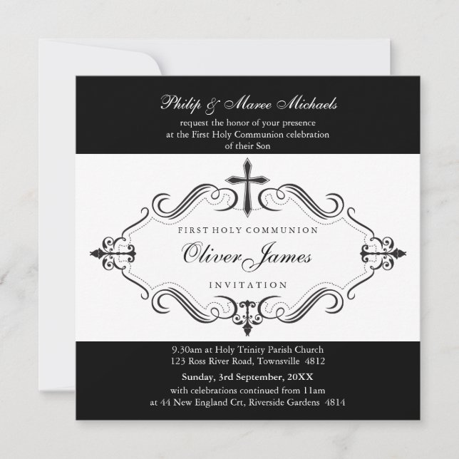 101-Denise - CHRISTENING INVITES :: viva 5SQ (Front)