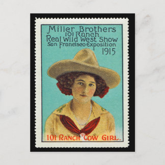 101 Ranch Cowgirl Poster Stamp #3, Panama-Pacific Postcard