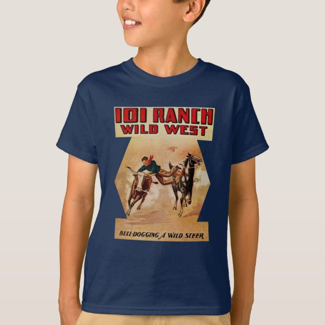 101 Ranch Western Rodeo Steer Wrestling T-Shirt (Front)