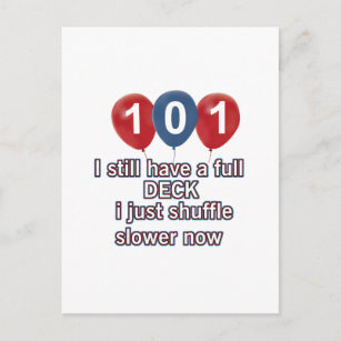 101 year funny birthday designs postcard