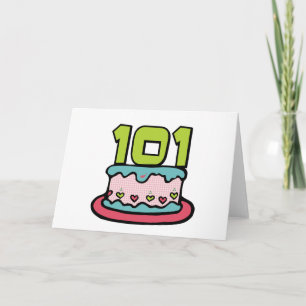 101 Year Old Birthday Cake Card