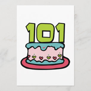 101 Year Old Birthday Cake Card