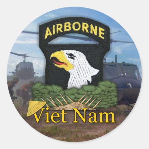 101st ABN airborne division veterans vietnam Classic Round Sticker