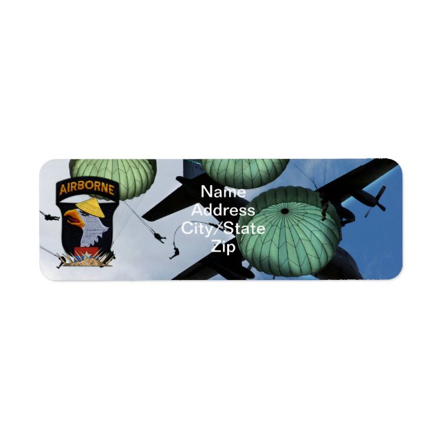 101st ABN Airborne Screaming Eagles Vietnam War Label (Front)