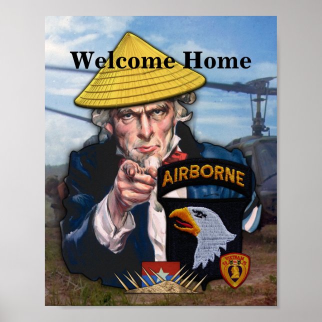 101st ABN DIV Airborne Vietnam Vets Fort Campbell Poster (Front)