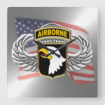 101st Airborne 10.75&quot; Square Wall Clock at Zazzle
