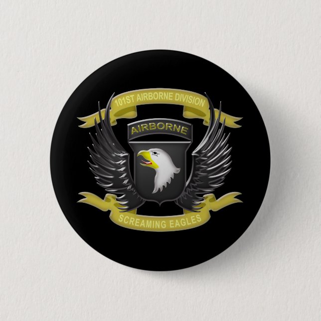 101st Airborne 3D Pinback Button (Front)
