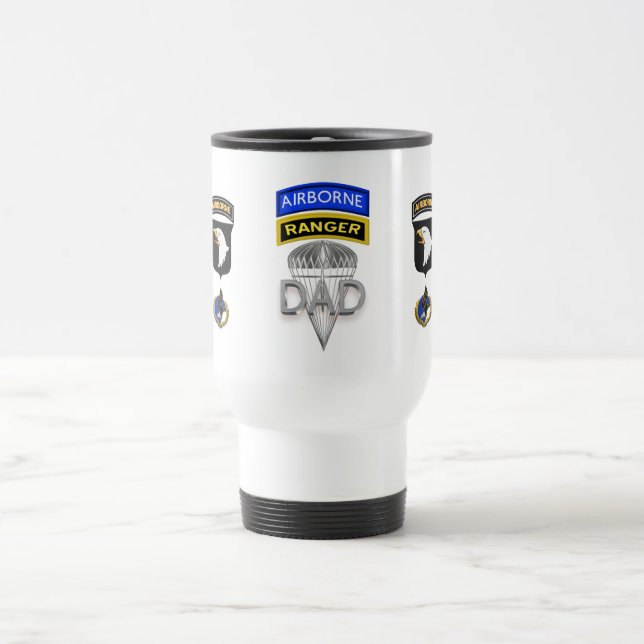 101st Airborne Airborne Ranger Dad Travel Mug (Center)