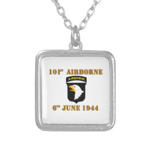 101st Airborne D-Day Normandy Silver Plated Necklace