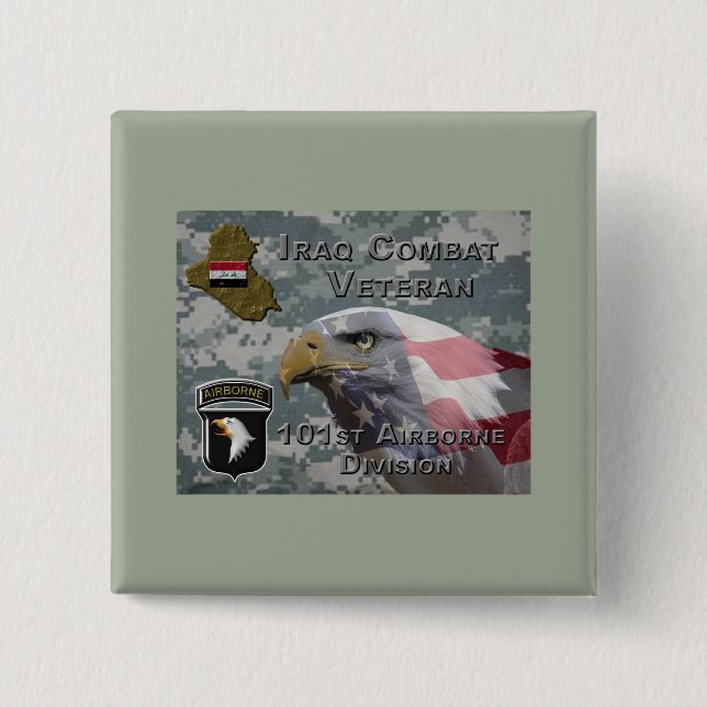 101st Airborne Div Iraq Combat Veteran Button (Front)