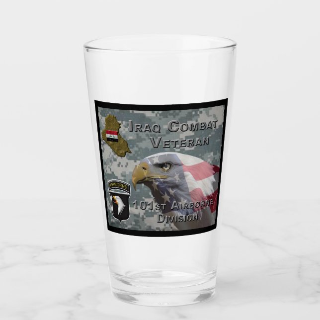 101st Airborne Div Iraq Combat Veteran Glass (Front)