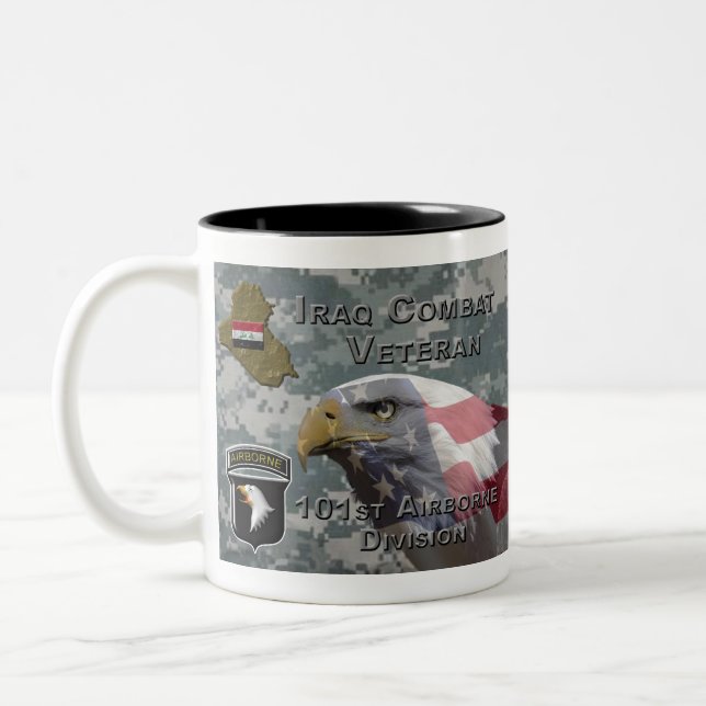 101st Airborne Div Iraq Combat Veteran Two-Tone Coffee Mug (Left)