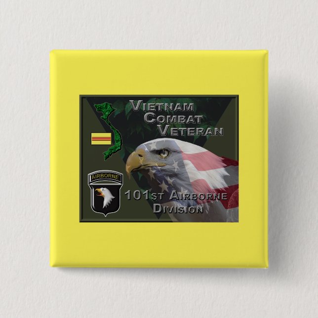 101st Airborne Div Vietnam Combat Veteran Button (Front)