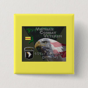 101st Airborne Div Vietnam Combat Veteran Button