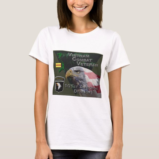 101st Airborne Div Vietnam Combat Veteran T-Shirt (Front)