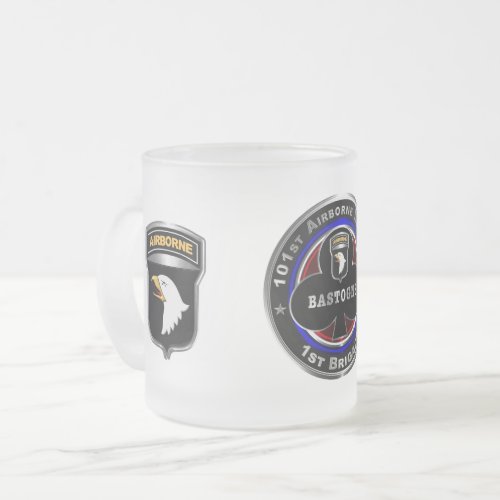 101st Airborne Division 1st Brigade Bastogne  Frosted Glass Coffee Mug