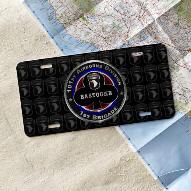 101st Airborne Division 1st Brigade Bastogne License Plate (In Situ)