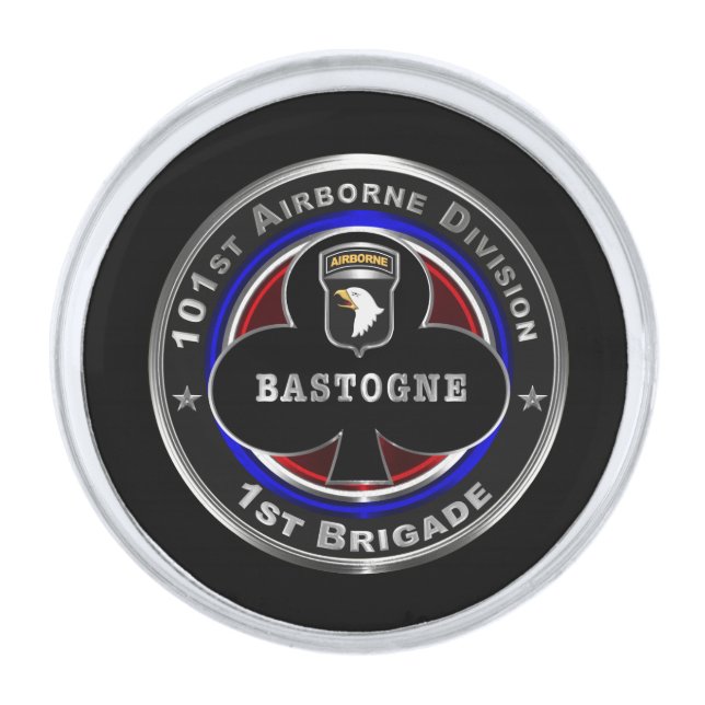101st Airborne Division 1st Brigade Silver Finish Lapel Pin (Front)