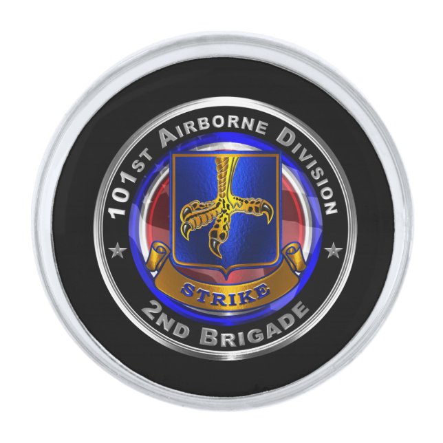 101st Airborne Division 2nd Brigade Silver Finish Lapel Pin (Front)