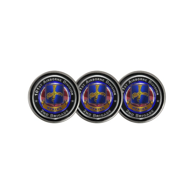 101st Airborne Division 2nd Brigade ‘STRIKE’ Golf Ball Marker (3 Up)