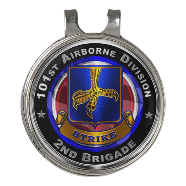 101st Airborne Division 2nd Brigade ‘STRIKE’ Golf Hat Clip (Front)