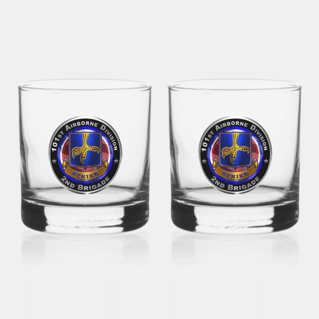 101st Airborne Division 2nd Brigade Whiskey Glass (Front)